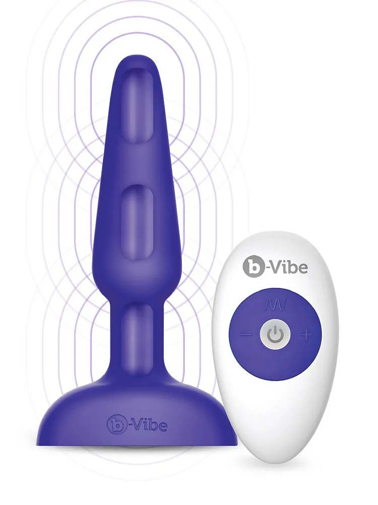 B-Vibe Trio: Vibro-Plug mit Fernbedienung, lila B-Vibe Trio: Vibro-Plug mit Fernbedienung, lila