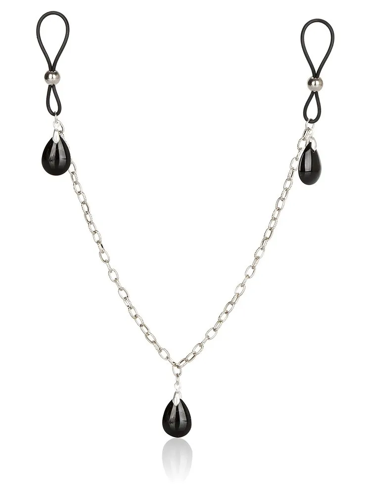 Nipple Chain Jewelry: Nippelschlaufen mit Kette, schwarz Nipple Chain Jewelry: Nippelschlaufen mit Kette, schwarz