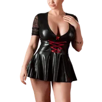 Wetlook Minikleid mit Spitze Plus Size Wetlook Minikleid mit Spitze Plus Size