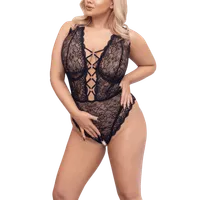 Spitzenbody mit Zierschnürung Plus Size Spitzenbody mit Zierschnürung Plus Size