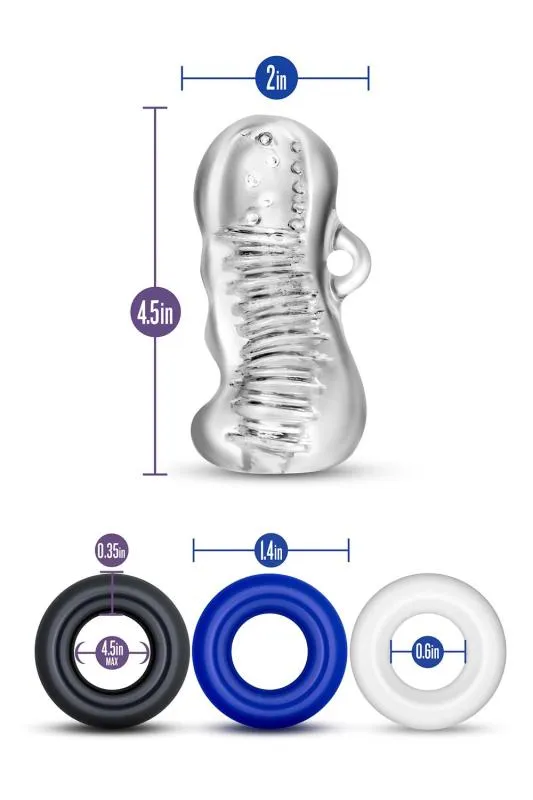 Blush - Quickie Kit Stroker-Hülle und Cockring-Set – Bild 3