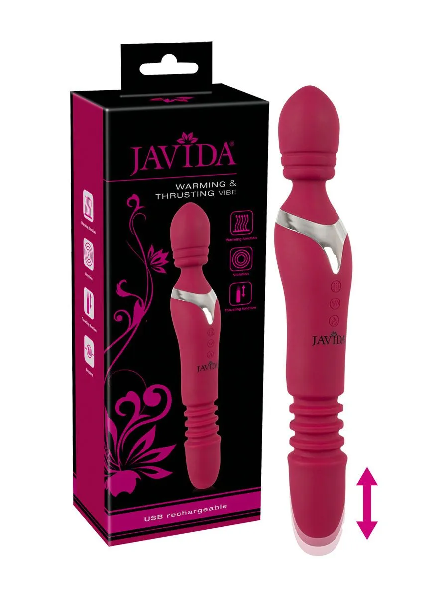 Javida Warming & Thrusting Vibe: Multifunktions-Wandvibrator, rot Javida Warming & Thrusting Vibe: Multifunktions-Wandvibrator, rot