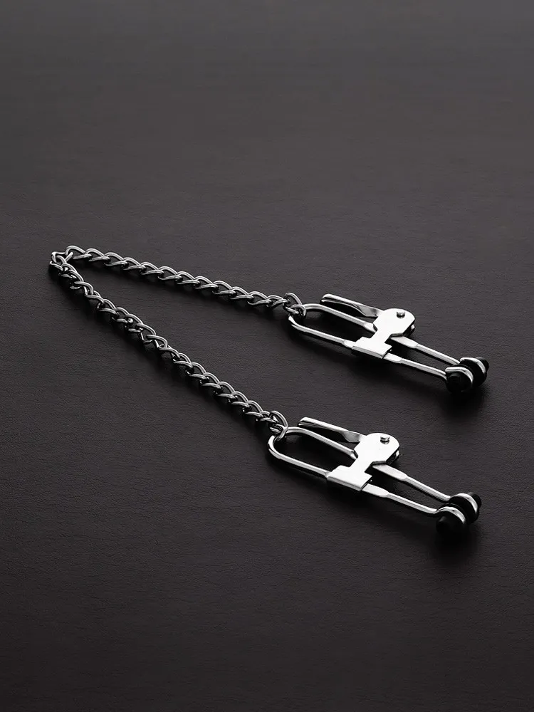 Triune Pressure Tit Lock Nipple Clamps: Edelstahl-Nippelklemmen mit Kette Triune Pressure Tit Lock Nipple Clamps: Edelstahl-Nippelklemmen mit Kette