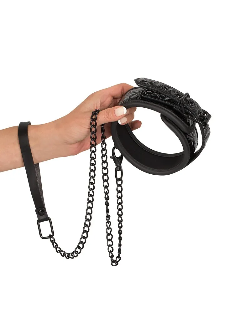 Bad Kitty Halsfessel mit Führkette, schwarz Bad Kitty Halsfessel mit Führkette, schwarz
