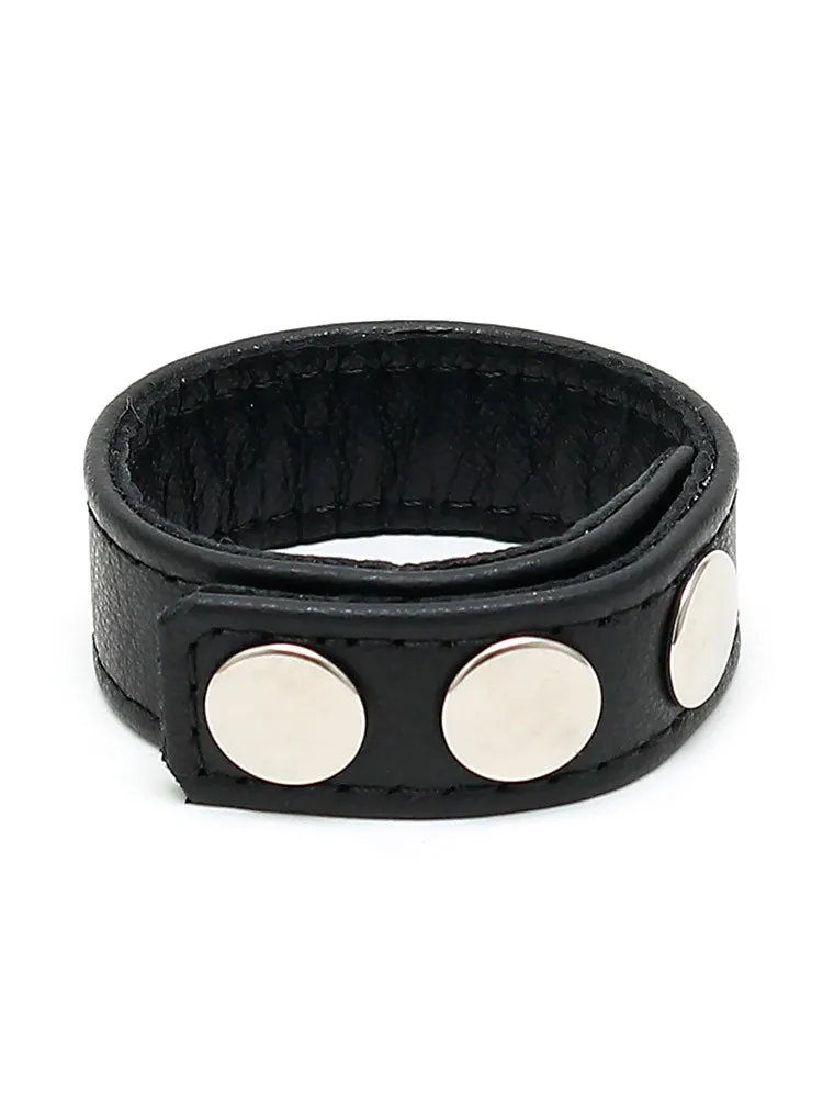 Leder-Penisring mit Druckknöpfen, schwarz Leder-Penisring mit Druckknöpfen, schwarz