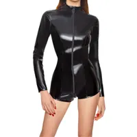 Langarm Lack-Overall ouvert mit kurzem Bein Langarm Lack-Overall ouvert mit kurzem Bein