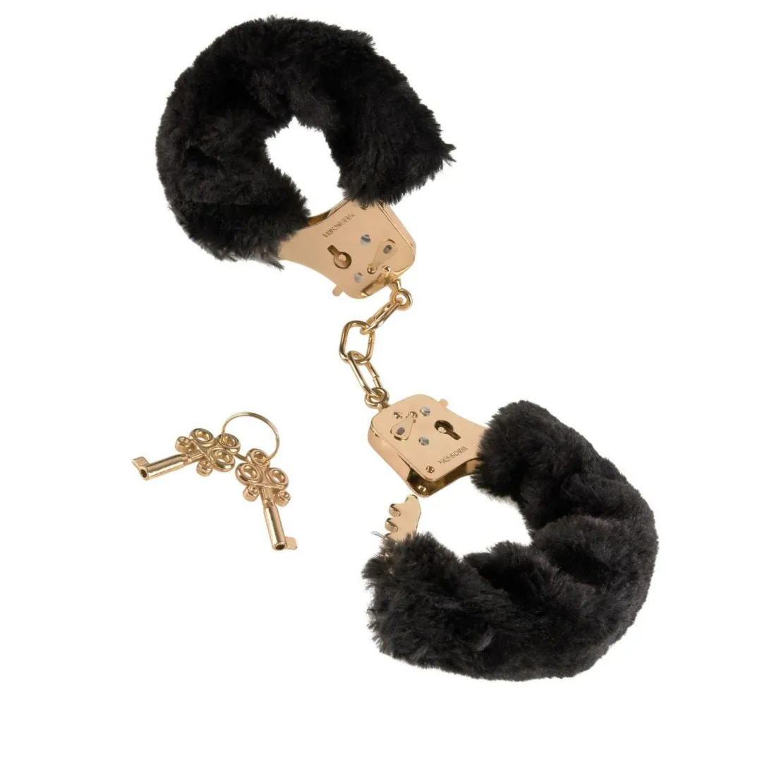 Handschellen in Gold-Optik mit Plüsch Handschellen in Gold-Optik mit Plüsch