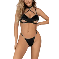 2tlg. Dessous Set schwarz Samt 2tlg. Dessous Set schwarz Samt