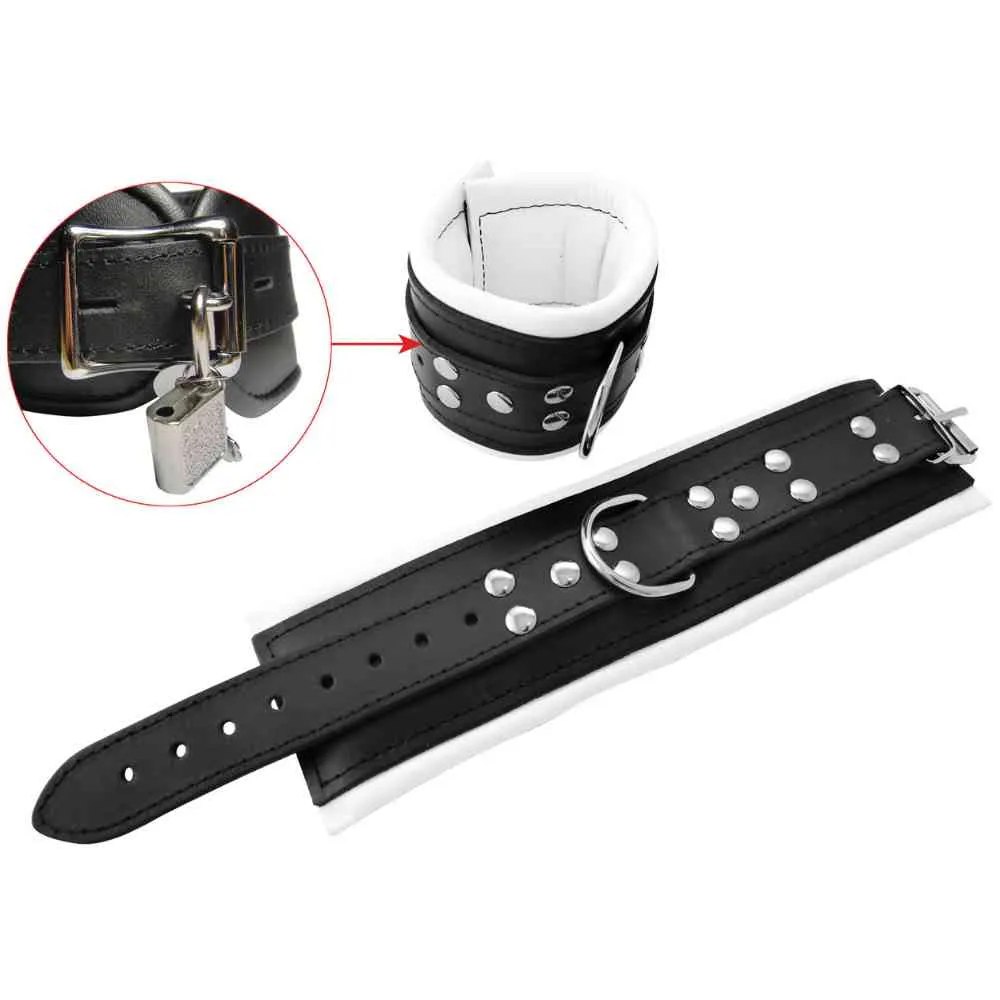 Breite Leder-Handfessel abschließbar – Bild 3