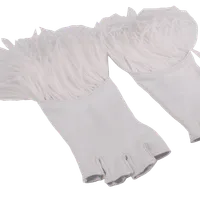 Elif Domanic - Berura Handschuhe mit Straußenfedern Größe XS Elif Domanic - Berura Handschuhe mit Straußenfedern Größe XS