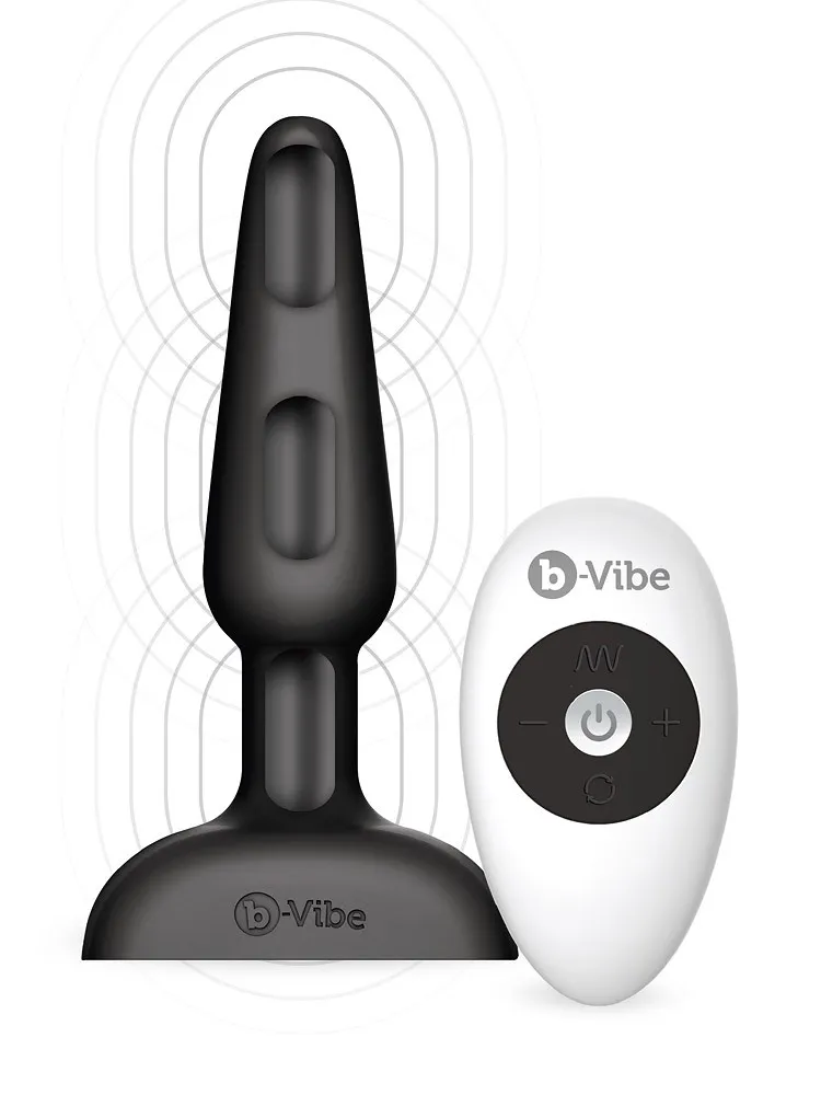 B-Vibe Trio: Vibro-Plug mit Fernbedienung, schwarz B-Vibe Trio: Vibro-Plug mit Fernbedienung, schwarz