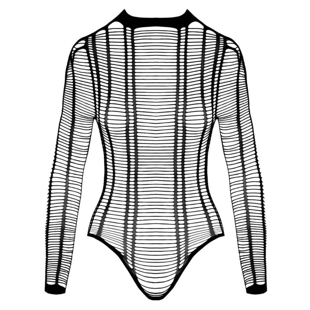 Langarm-Body Ouvert in Bänder-Optik – Bild 4