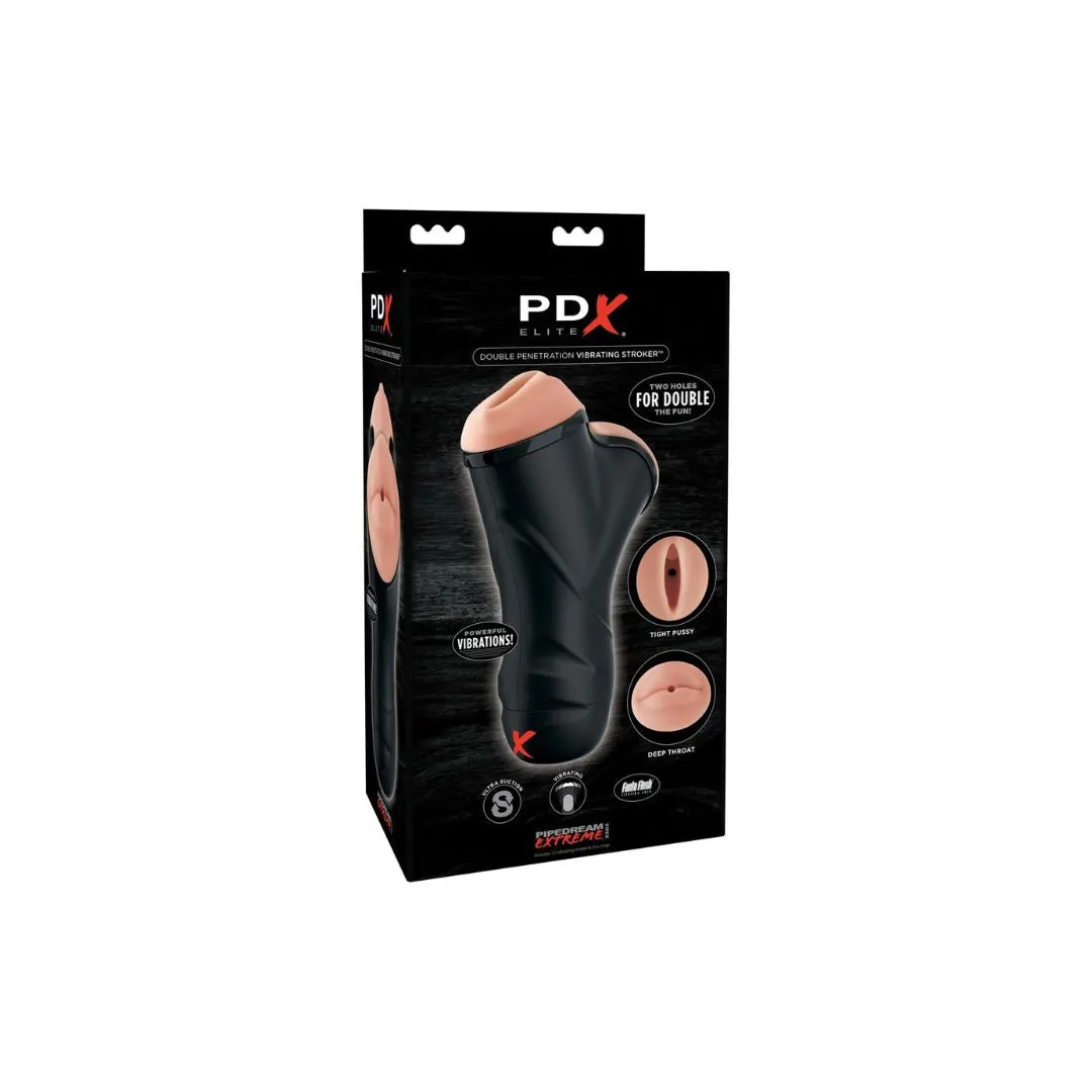 Masturbator „Double Penetration Vibrating Stroker“ mit 2 Öffnungen – Bild 5