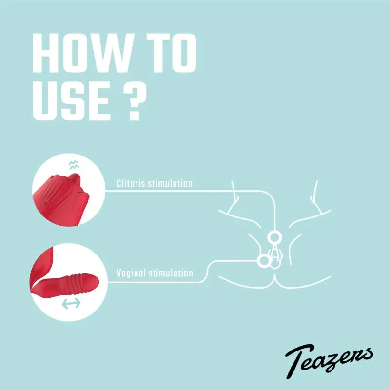 Teazers – Rose Stoßender Dildo Vibrator – Rot – Bild 5