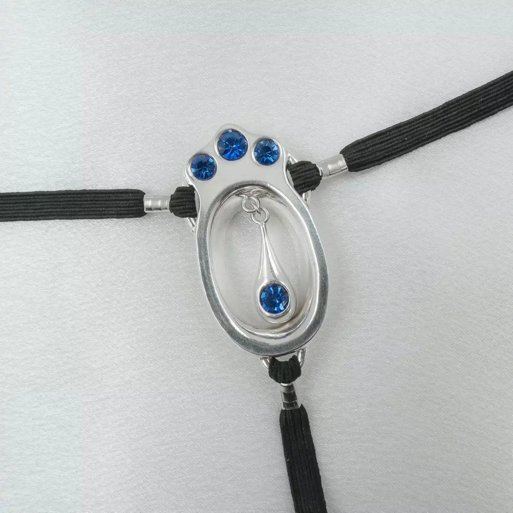 Sylvie Monthulé - Klitorisschmuck Blauer Kristall Perle | Silber Größe 54 – Bild 2