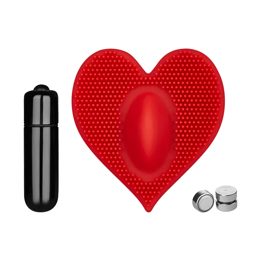 Genopptes Vibro-Herz aus Silikon, 7,5 cm Genopptes Vibro-Herz aus Silikon, 7,5 cm