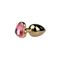 Goldener Analplug mit Herzkristall - S/M/L Goldener Analplug mit Herzkristall - S/M/L