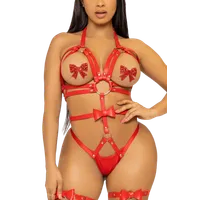 Harness-Body mit Nieten in rot Harness-Body mit Nieten in rot