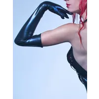 Patrice Catanzaro: Wetlook-Handschuhe, schwarz (L) Patrice Catanzaro: Wetlook-Handschuhe, schwarz (L)