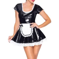 Kleid aus Lack mit Spitzendetails Kleid aus Lack mit Spitzendetails