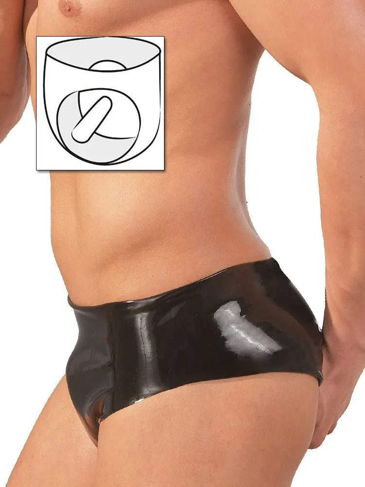 Latex-Brief mit Analplug, schwarz (M/L) Latex-Brief mit Analplug, schwarz (M/L)