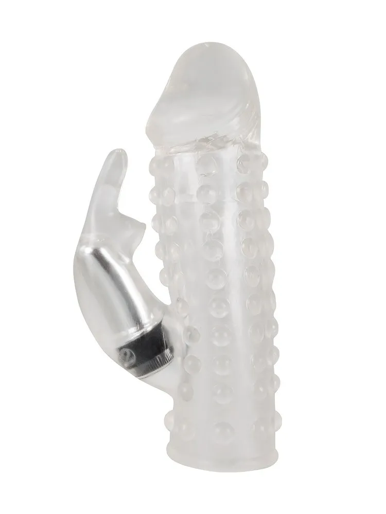 Vibrating Xtension: Penishülle mit Klitorisreizer, transparent Vibrating Xtension: Penishülle mit Klitorisreizer, transparent