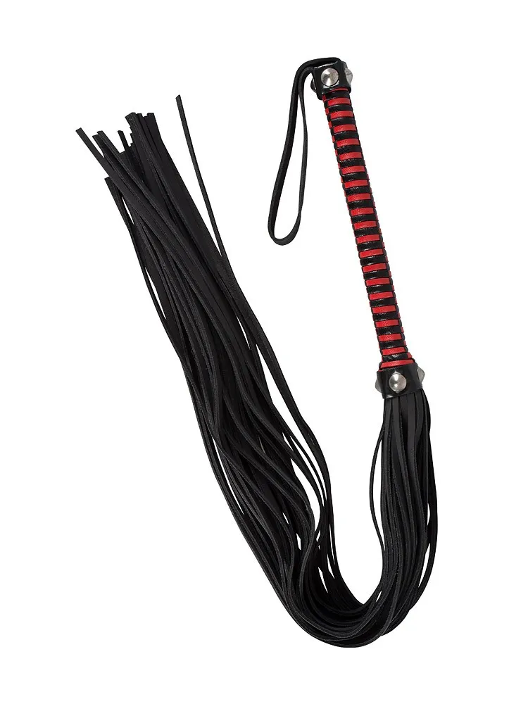 Lederpeitsche, schwarz/rot Lederpeitsche, schwarz/rot