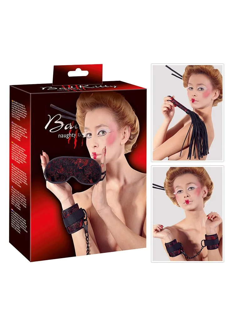 Bad Kitty Fesselset, schwarz/rot Bad Kitty Fesselset, schwarz/rot