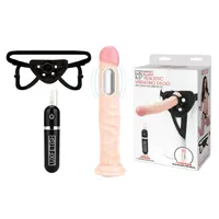 LUX FETISH 8.5" Realistic Vibrating Dildo & Strap-on Harness Set LUX FETISH 8.5" Realistic Vibrating Dildo & Strap-on Harness Set
