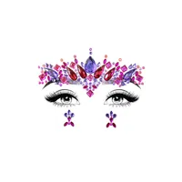 Schmucksticker Gesicht Tropfen pink lila Schmucksticker Gesicht Tropfen pink lila