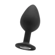 Ouch! Large Diamond Butt Plug: Analplug mit Kristall, schwarz Ouch! Large Diamond Butt Plug: Analplug mit Kristall, schwarz