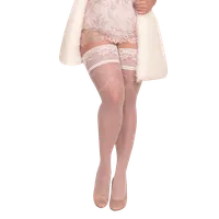 Weiße halterlose Strümpfe Plus Size Weiße halterlose Strümpfe Plus Size