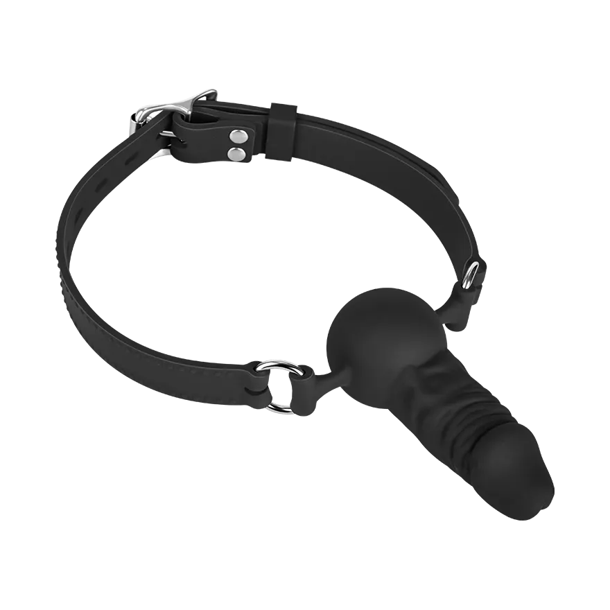 Mundknebel mit Dildo aus Silikon Mundknebel mit Dildo aus Silikon