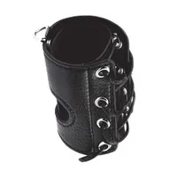 Blue Line 3'' Cock Sheath: Kunstleder-Penismanschette, schwarz Blue Line 3'' Cock Sheath: Kunstleder-Penismanschette, schwarz