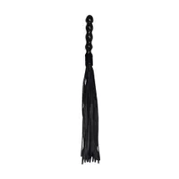 Lederpeitsche mit Dildo-Holzgriff, schwarz Lederpeitsche mit Dildo-Holzgriff, schwarz