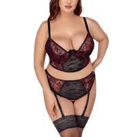 2tlg. Dessous Set Plus Size rot schwarz 2tlg. Dessous Set Plus Size rot schwarz