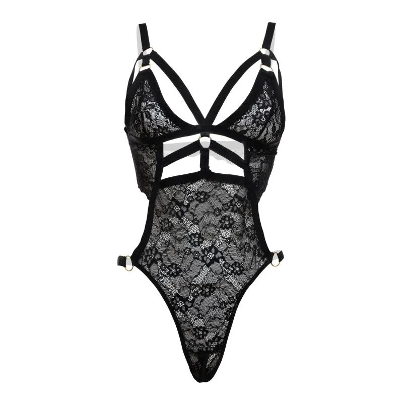 Christine - Exklusiver Body mit offenem Schritt Giselle - Schwarz – Bild 4