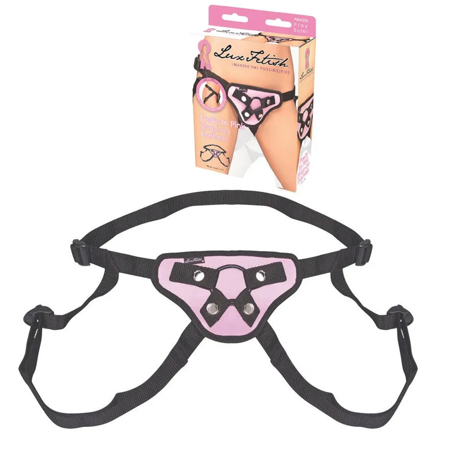 LUX FETISH Pretty In Pink Strap-On Harness LUX FETISH Pretty In Pink Strap-On Harness