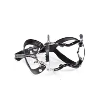 Mundspreizklammer mit Lederriemen, silber/schwarz Mundspreizklammer mit Lederriemen, silber/schwarz