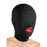 XR Brands - Offener Mund Maske mit gepolsterter Augenmaske - Schwarz XR Brands - Offener Mund Maske mit gepolsterter Augenmaske - Schwarz