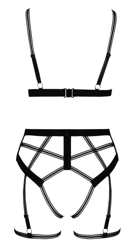 Cottelli LINGERIE – Ouvert Set Bra & Thong – Black – Bild 2