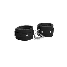 Ouch! Plush Leather Ankle Cuffs: Fußfesseln, schwarz Ouch! Plush Leather Ankle Cuffs: Fußfesseln, schwarz