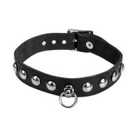 Leder-Halsband mit Rundnieten Leder-Halsband mit Rundnieten