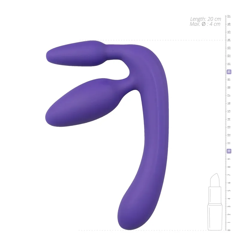 Dreifacher Umschnalldildo in Violett – Bild 4