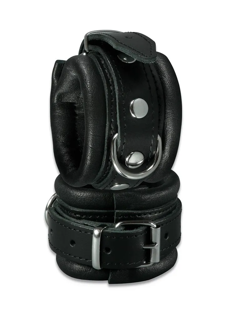 Xx-DreamsToys: Leder-Handfesseln, schwarz Xx-DreamsToys: Leder-Handfesseln, schwarz