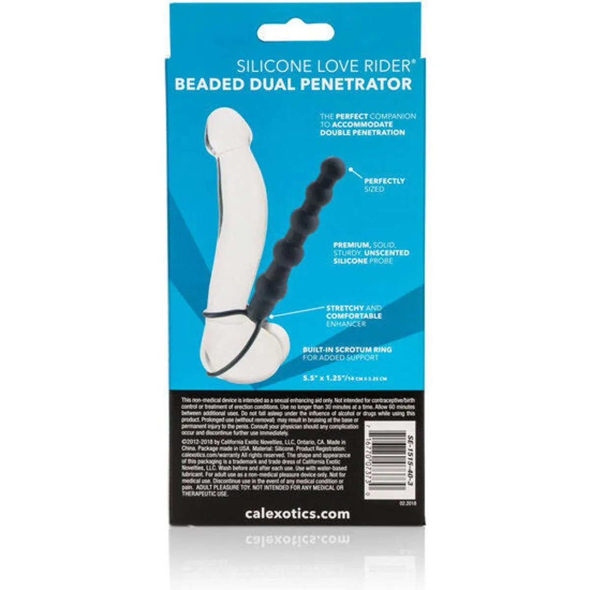 Analvibrator ”Lover Rider: Beaded Dual Penetrator” mit Penis- und Hodenring – Bild 4