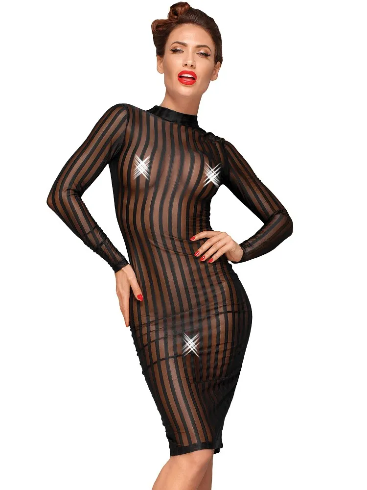 Noir Handmade: Langarm-Kleid F182, schwarz (L) Noir Handmade: Langarm-Kleid F182, schwarz (L)