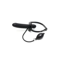Leder-Knebel mit Dildo und Pumpknebel, schwarz Leder-Knebel mit Dildo und Pumpknebel, schwarz