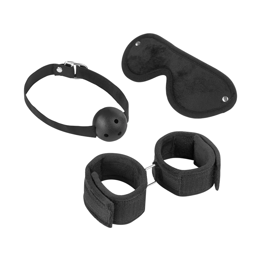 Bondage-Set mit Ballknebel, 3 Teile Bondage-Set mit Ballknebel, 3 Teile