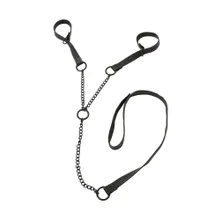 Bad Kitty Handfesseln mit Leine, schwarz Bad Kitty Handfesseln mit Leine, schwarz